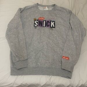 Nickelodeon Snick Sweatshirt Mens Size Large Pullover Retro 90s Heather Gray EUC